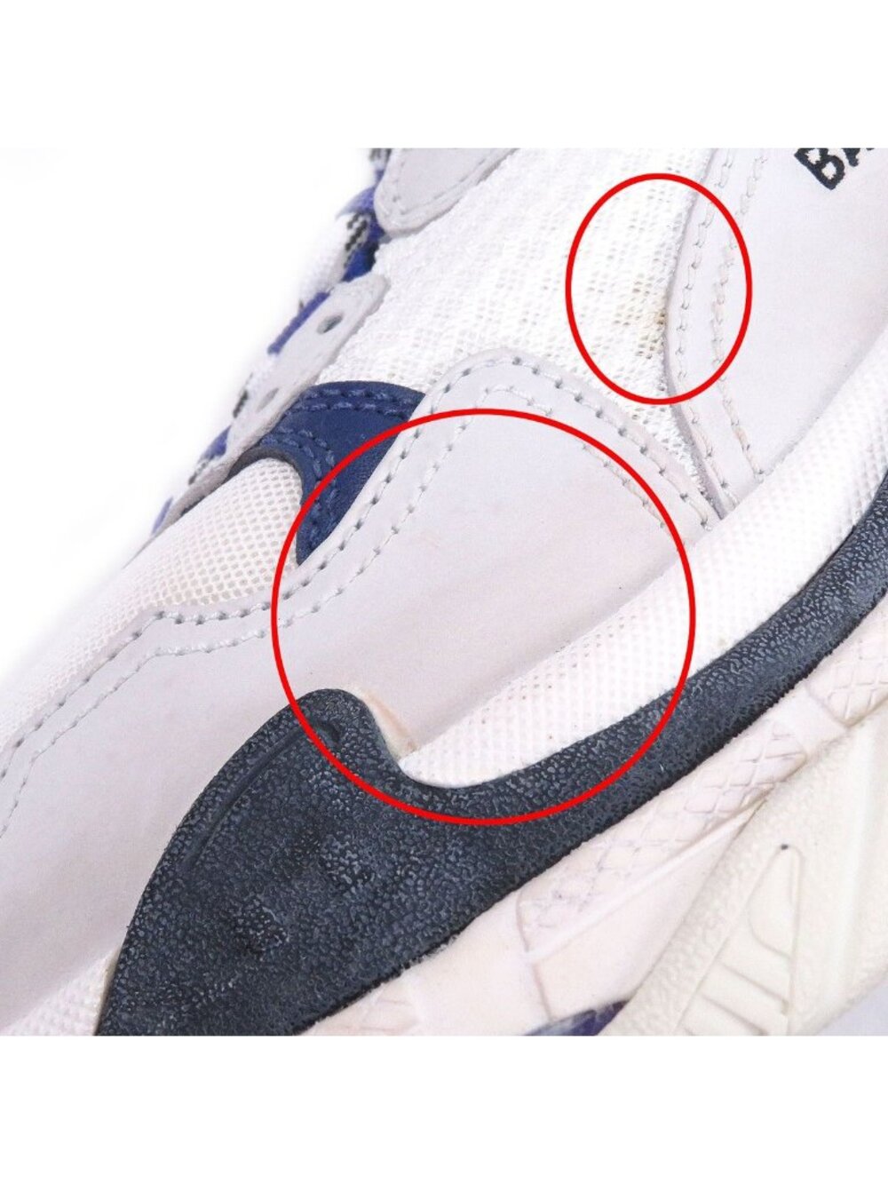 Balenciaga Triple S Mesh Leather Distressed Low Cut Sneakers White - Picture 11 of 12